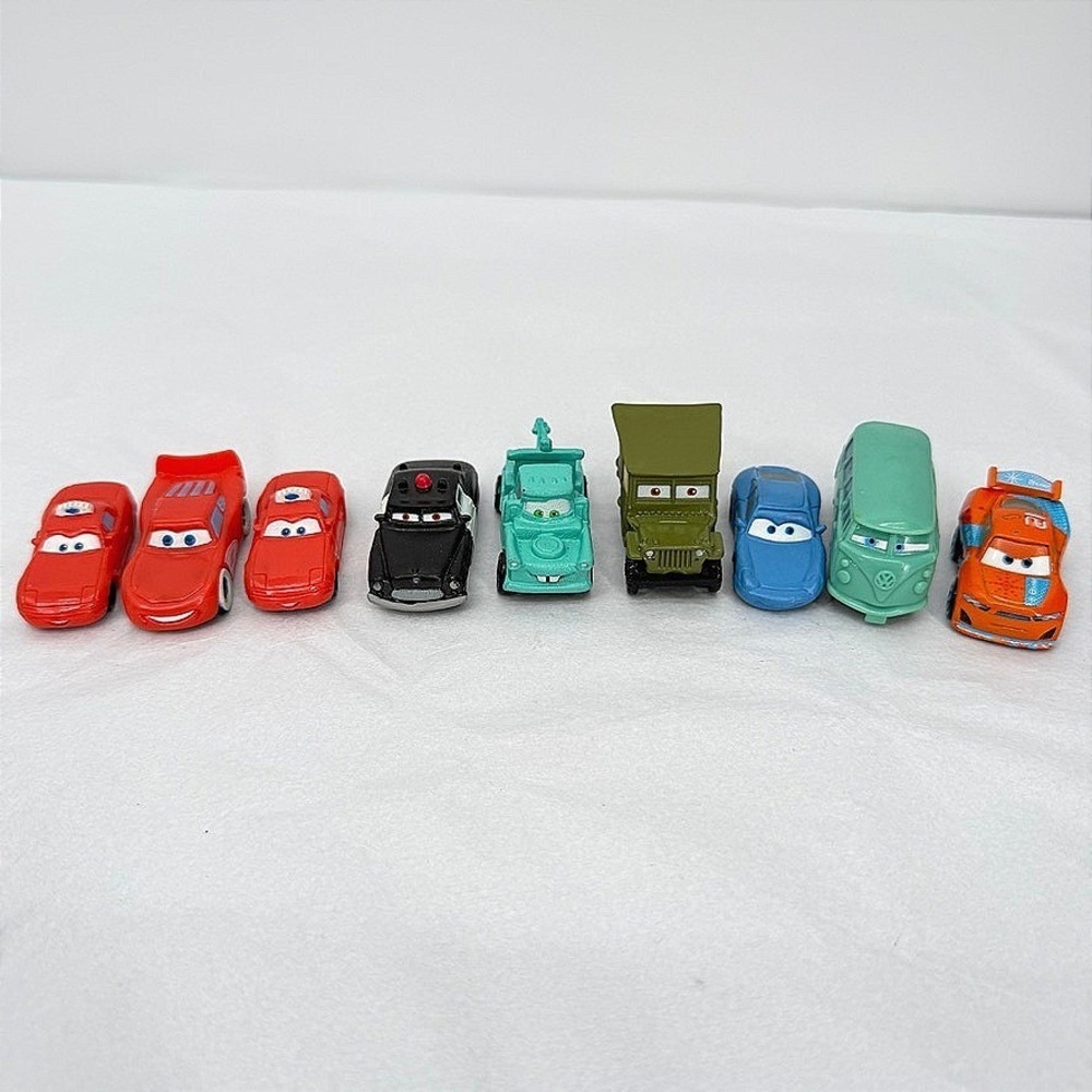 Disney Pixar Cars Micro Drifters Mini Toy Vehicle Lot of 9 Plastic Rubber Set
